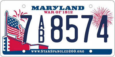 MD license plate 7AB8574