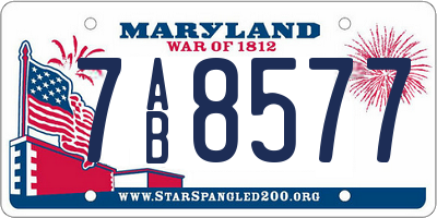 MD license plate 7AB8577