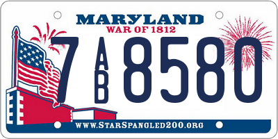 MD license plate 7AB8580