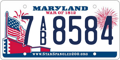 MD license plate 7AB8584