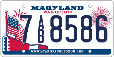 MD license plate 7AB8586