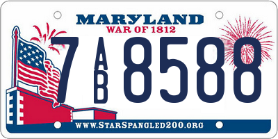 MD license plate 7AB8588