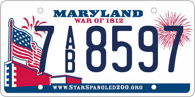 MD license plate 7AB8597