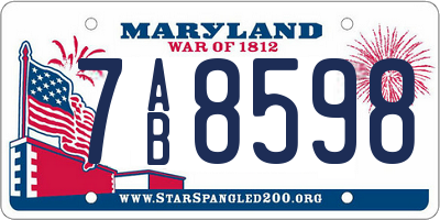 MD license plate 7AB8598