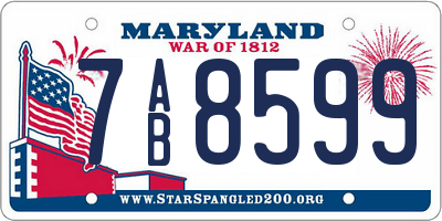 MD license plate 7AB8599