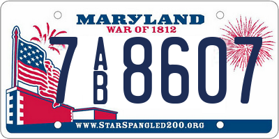 MD license plate 7AB8607
