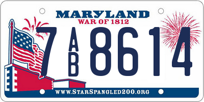 MD license plate 7AB8614