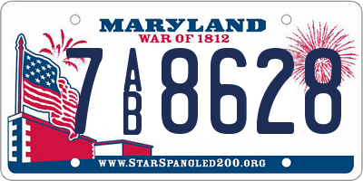 MD license plate 7AB8628