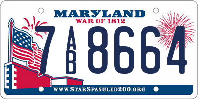 MD license plate 7AB8664