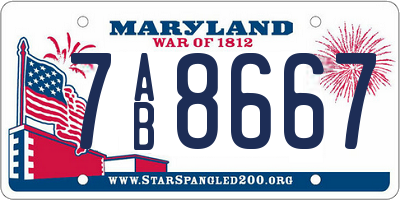 MD license plate 7AB8667
