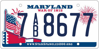 MD license plate 7AB8677