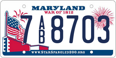 MD license plate 7AB8703