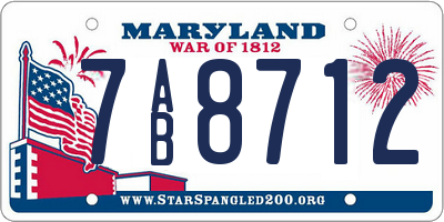 MD license plate 7AB8712
