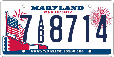 MD license plate 7AB8714