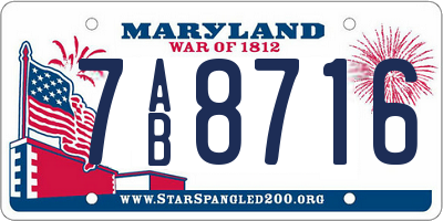 MD license plate 7AB8716