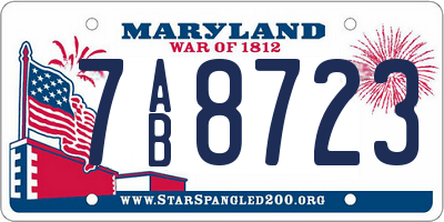 MD license plate 7AB8723