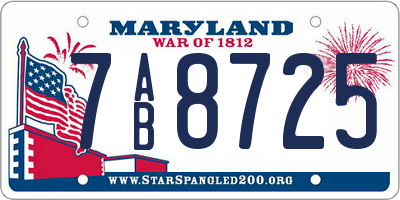 MD license plate 7AB8725