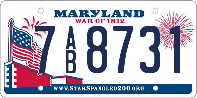MD license plate 7AB8731