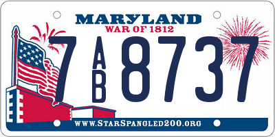 MD license plate 7AB8737