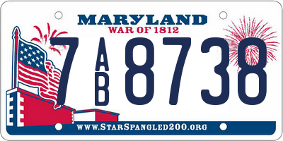 MD license plate 7AB8738