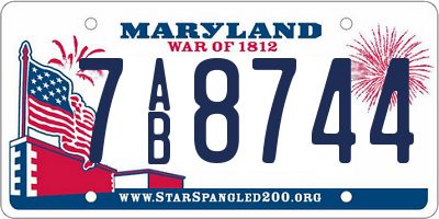 MD license plate 7AB8744