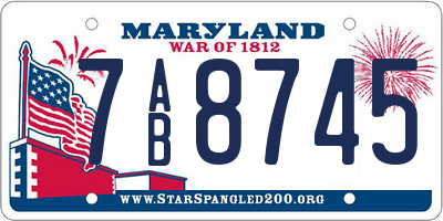 MD license plate 7AB8745
