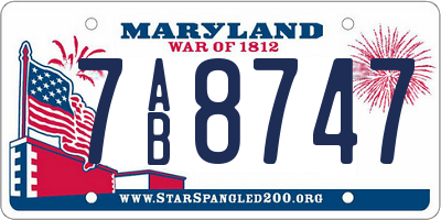 MD license plate 7AB8747
