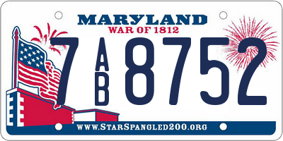 MD license plate 7AB8752