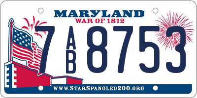 MD license plate 7AB8753