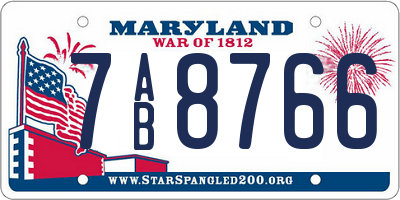 MD license plate 7AB8766