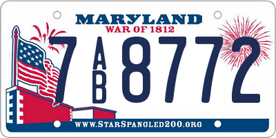 MD license plate 7AB8772
