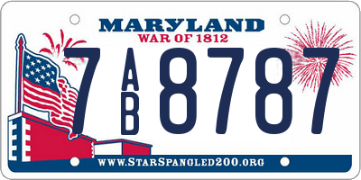 MD license plate 7AB8787