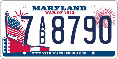 MD license plate 7AB8790