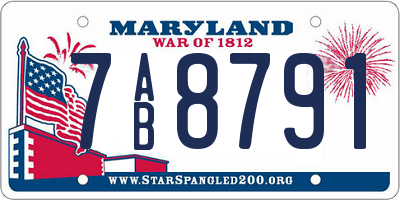 MD license plate 7AB8791