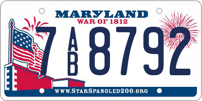 MD license plate 7AB8792
