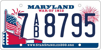 MD license plate 7AB8795