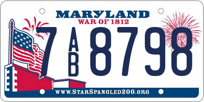 MD license plate 7AB8798