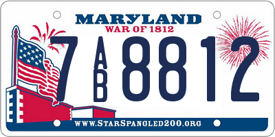 MD license plate 7AB8812