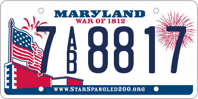 MD license plate 7AB8817