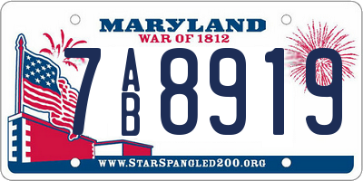 MD license plate 7AB8919