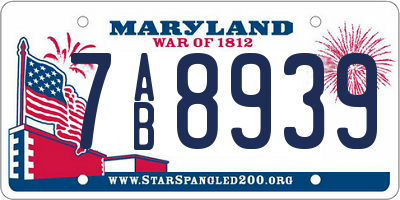 MD license plate 7AB8939