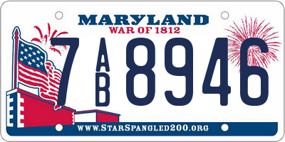 MD license plate 7AB8946