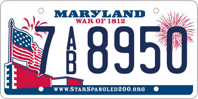 MD license plate 7AB8950