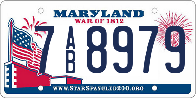 MD license plate 7AB8979