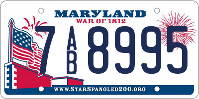 MD license plate 7AB8995
