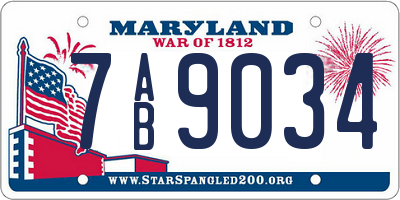 MD license plate 7AB9034