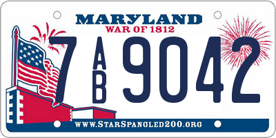MD license plate 7AB9042