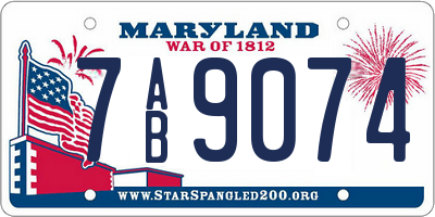MD license plate 7AB9074