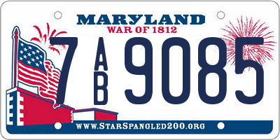 MD license plate 7AB9085