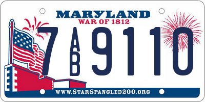 MD license plate 7AB9110
